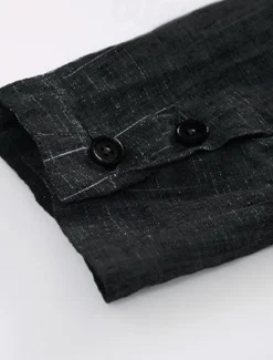 New OUKU Men's 100% Linen Blazer Lightweight Jacket Outdoor Casual Without Lining Classic & Timeless Chic & Modern Spring & Fall Linen Vertical Stripes Artistic Style Classic Style Blazer Navy Blue Black