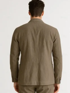 Online OUKU Men's 100% Linen Blazer Mens Linen Jackets Formal Evening Wedding Party Blue Summer Blazer Fashion Casual Spring & Summer Pocket Casual / Daily Single Breasted Blazer Beige Light Blue