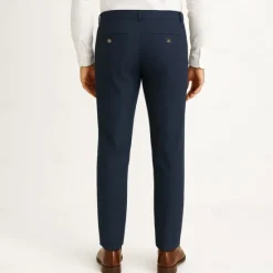 Outlet OUKU Men's 100% Linen Pants Solid Color Breathable Full Length Formal Wedding Outdoor Elegant Vacation Navy Blue Beige Micro-elastic