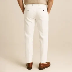 Outlet OUKU Men's 100% Linen Pants Solid Color Breathable Full Length Formal Wedding Outdoor Elegant Vacation Navy Blue Beige Micro-elastic