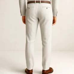 Outlet OUKU Men's 100% Linen Pants Solid Color Breathable Full Length Formal Wedding Outdoor Elegant Vacation Navy Blue Beige Micro-elastic