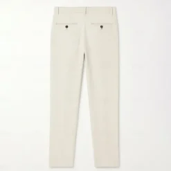 Outlet OUKU Men's 100% Linen Pants Solid Color Breathable Full Length Formal Wedding Outdoor Elegant Vacation Navy Blue Beige Micro-elastic