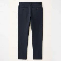 Outlet OUKU Men's 100% Linen Pants Solid Color Breathable Full Length Formal Wedding Outdoor Elegant Vacation Navy Blue Beige Micro-elastic