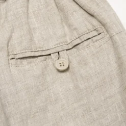 Discount OUKU Men's 100% Linen Pants Trousers Drawstring Elastic Waist Straight Leg Plain Comfort Breathable Casual Daily Holiday Fashion Classic Style Beige