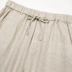 Discount OUKU Men's 100% Linen Pants Trousers Drawstring Elastic Waist Straight Leg Plain Comfort Breathable Casual Daily Holiday Fashion Classic Style Beige