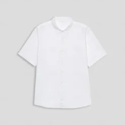 Discount OUKU Men's 100% Linen Shirt Casual Shirt Button Down Shirt Short Sleeve Solid Color Turndown Outdoor Button Clothing Apparel Vacation Daily White