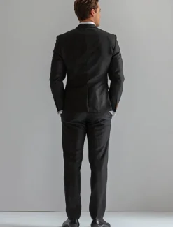 Hot OUKU Men's 100% Linen Suits Linen Blazer Formal Wedding Party Lined Daily Coats / Jackets Spring & Fall Linen Solid Color Button Pocket Comfy Open Front Blazer Navy Blue Black