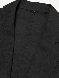 Hot OUKU Men's 100% Linen Suits Linen Blazer Formal Wedding Party Lined Daily Coats / Jackets Spring & Fall Linen Solid Color Button Pocket Comfy Open Front Blazer Navy Blue Black