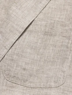 Best OUKU Men's 100% Linen Suits Outdoor Pocket Spring & Fall Solid Color Button Pocket Single Breasted Blazer White