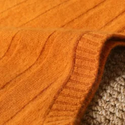 Discount OUKU Men's 100% Merino Wool Pullover Sweater Vest Knit Vertical Stripes V Neck Knitwear Elegant Outdoor Home Clothing Apparel Fall Winter Black Orange S M L
