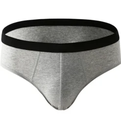 Discount OUKU Men's 3 Pack Briefs 95% Cotton Breathable Soft Plain Mid Waist Black Red