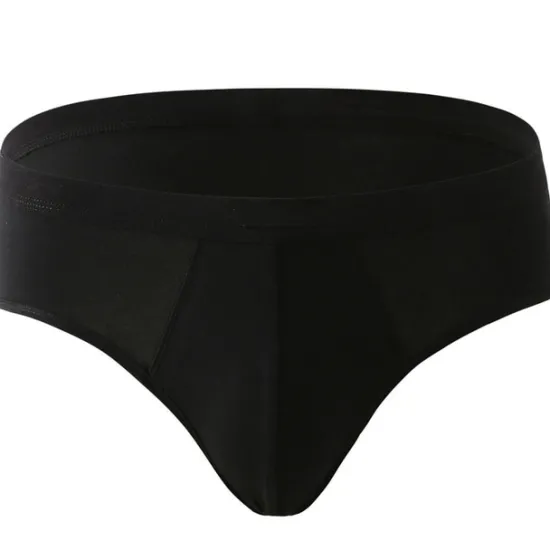 Discount OUKU Men's 3 Pack Briefs 95% Cotton Breathable Soft Plain Mid Waist Black Red