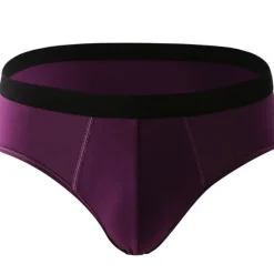 Discount OUKU Men's 3 Pack Briefs 95% Cotton Breathable Soft Plain Mid Waist Black Red