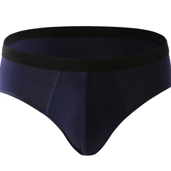 Discount OUKU Men's 3 Pack Briefs 95% Cotton Breathable Soft Plain Mid Waist Black Red