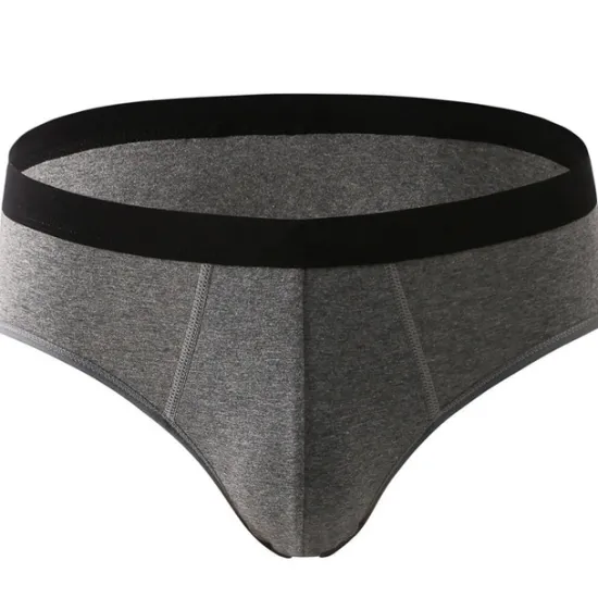 Discount OUKU Men's 3 Pack Briefs 95% Cotton Breathable Soft Plain Mid Waist Black Red