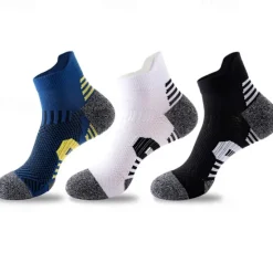 Outlet OUKU Men's 3 Pack Multi Packs Socks Ankle Socks Running Socks Casual Socks Black White Color Color Block Sports & Outdoor Casual Daily Basic Medium Spring Fall Fashion