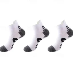 Outlet OUKU Men's 3 Pack Multi Packs Socks Ankle Socks Running Socks Casual Socks Black White Color Color Block Sports & Outdoor Casual Daily Basic Medium Spring Fall Fashion