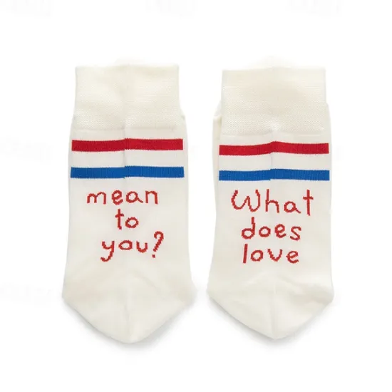 Online OUKU Men's 5 Pack Multi Packs Socks Crew Socks Running Socks Casual Socks White Red Color Rainbow Sports & Outdoor Daily Vacation Basic Medium Spring Fall Fashion Casual