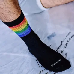 Online OUKU Men's 5 Pack Multi Packs Socks Crew Socks Running Socks Casual Socks White Red Color Rainbow Sports & Outdoor Daily Vacation Basic Medium Spring Fall Fashion Casual