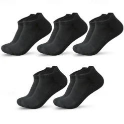 Hot OUKU Men's 5 Pack Multi Packs Socks Ankle Socks Low Cut Socks Running Socks Casual Socks Black White Color Plain Sports & Outdoor Daily Vacation Basic Medium Spring Fall Fashion Casual