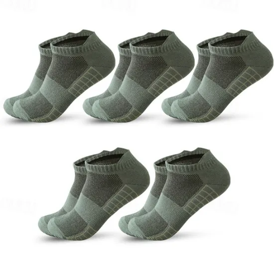 Hot OUKU Men's 5 Pack Multi Packs Socks Ankle Socks Low Cut Socks Running Socks Casual Socks Black White Color Plain Sports & Outdoor Daily Vacation Basic Medium Spring Fall Fashion Casual