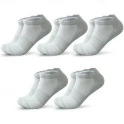 Hot OUKU Men's 5 Pack Multi Packs Socks Ankle Socks Low Cut Socks Running Socks Casual Socks Black White Color Plain Sports & Outdoor Daily Vacation Basic Medium Spring Fall Fashion Casual