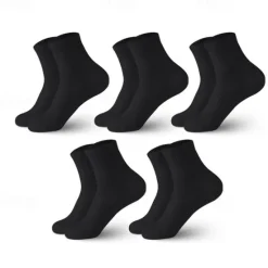 Discount OUKU Men's 5 Pack Multi Packs Socks Ankle Socks Running Socks Casual Socks Black White Color Plain Sports & Outdoor Casual Daily Basic Medium Spring Fall Fashion