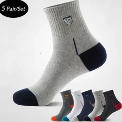 Online OUKU Men's 5 Pack Multi Packs Socks Crew Socks Running Socks Casual Socks Color Color Block Sports & Outdoor Daily Vacation Basic Medium Spring Fall Fashion Casual Rainbow