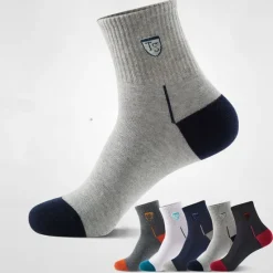 Online OUKU Men's 5 Pack Multi Packs Socks Crew Socks Running Socks Casual Socks Color Color Block Sports & Outdoor Daily Vacation Basic Medium Spring Fall Fashion Casual Rainbow