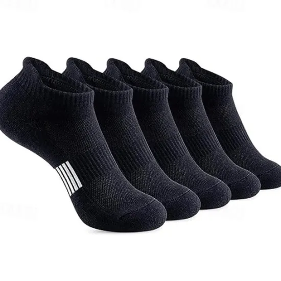 Discount OUKU Men's 5 Pack Multi Packs Socks Ankle Socks Low Cut Socks Running Socks Casual Socks Black White Color Plain Sports & Outdoor Daily Vacation Basic Medium Spring Fall Fashion Casual