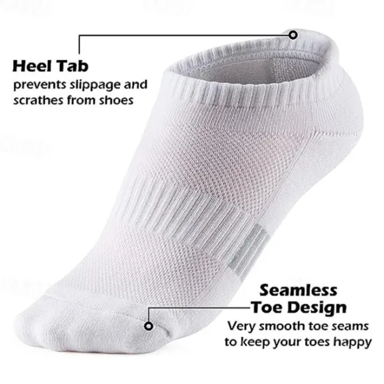 Discount OUKU Men's 5 Pack Multi Packs Socks Ankle Socks Low Cut Socks Running Socks Casual Socks Black White Color Plain Sports & Outdoor Daily Vacation Basic Medium Spring Fall Fashion Casual