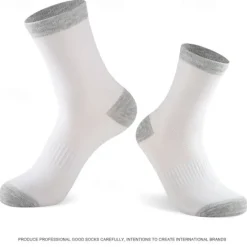Best OUKU Men's 3 Pack Multi Packs Socks Crew Socks Black White Color Color Block Sports & Outdoor Daily Vacation Basic Medium Spring Fall Fashion Casual