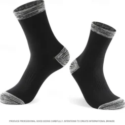 Best OUKU Men's 3 Pack Multi Packs Socks Crew Socks Black White Color Color Block Sports & Outdoor Daily Vacation Basic Medium Spring Fall Fashion Casual