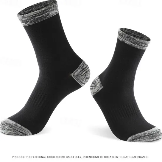 Best OUKU Men's 3 Pack Multi Packs Socks Crew Socks Black White Color Color Block Sports & Outdoor Daily Vacation Basic Medium Spring Fall Fashion Casual