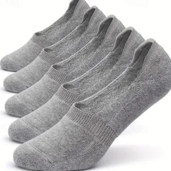 Best OUKU Men's 5 Pack Multi Packs Socks Ankle Socks Low Cut Socks Casual Socks Black White Color Plain Sports & Outdoor Daily Vacation Basic Medium Spring Fall Fashion Casual