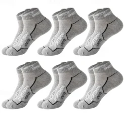 New OUKU Men's 6 Pack Multi Packs Socks Ankle Socks Low Cut Socks Running Socks Casual Socks Black White Color Color Block Sports & Outdoor Casual Daily Basic Medium Spring Fall Fashion