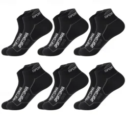 New OUKU Men's 6 Pack Multi Packs Socks Ankle Socks Low Cut Socks Running Socks Casual Socks Black White Color Color Block Sports & Outdoor Casual Daily Basic Medium Spring Fall Fashion