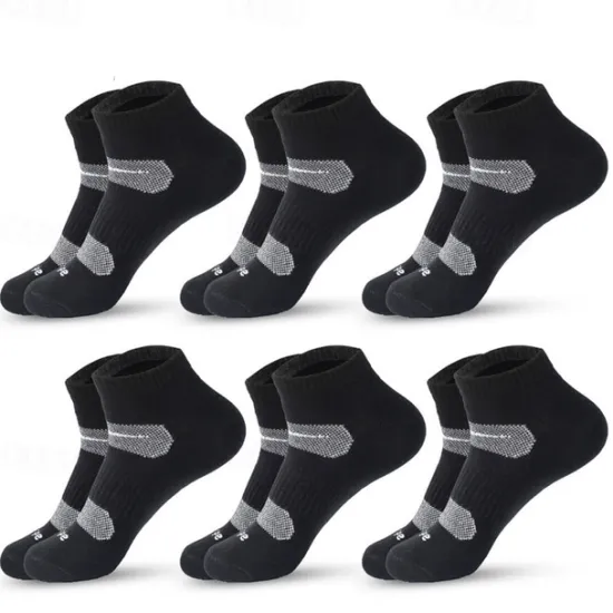 Discount OUKU Men's 6 Pack Multi Packs Socks Ankle Socks Low Cut Socks Running Socks Casual Socks Black White Color Plain Sports & Outdoor Casual Daily Basic Medium Spring Fall Fashion