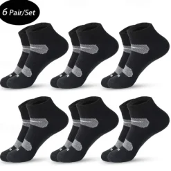 Discount OUKU Men's 6 Pack Multi Packs Socks Ankle Socks Low Cut Socks Running Socks Casual Socks Black White Color Plain Sports & Outdoor Casual Daily Basic Medium Spring Fall Fashion