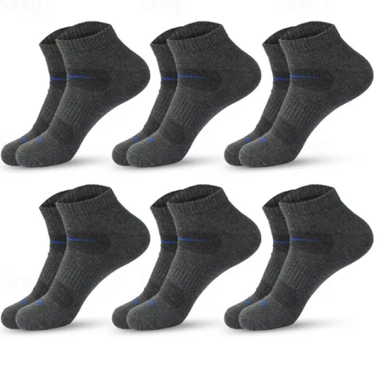 Discount OUKU Men's 6 Pack Multi Packs Socks Ankle Socks Low Cut Socks Running Socks Casual Socks Black White Color Plain Sports & Outdoor Casual Daily Basic Medium Spring Fall Fashion