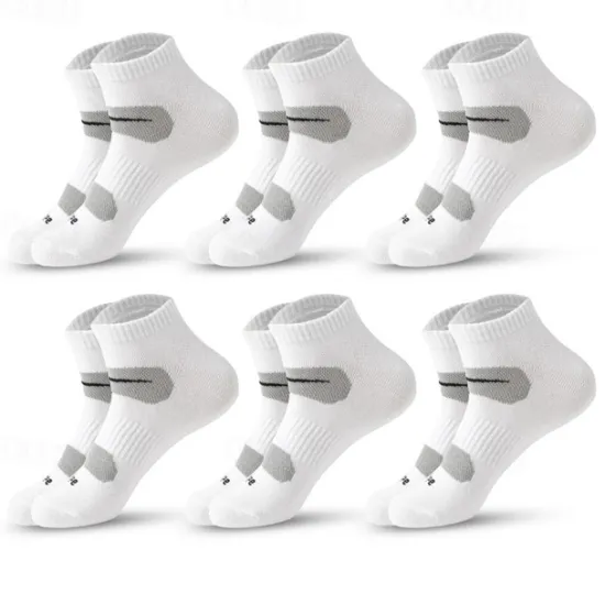 Discount OUKU Men's 6 Pack Multi Packs Socks Ankle Socks Low Cut Socks Running Socks Casual Socks Black White Color Plain Sports & Outdoor Casual Daily Basic Medium Spring Fall Fashion
