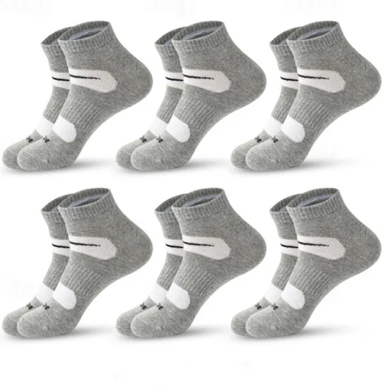 Discount OUKU Men's 6 Pack Multi Packs Socks Ankle Socks Low Cut Socks Running Socks Casual Socks Black White Color Plain Sports & Outdoor Casual Daily Basic Medium Spring Fall Fashion