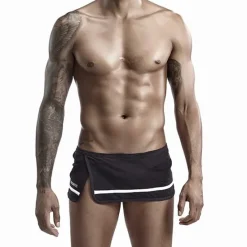 Best OUKU Men's 1 Pack Underwear Boxers Underwear Woven Boxers Elastic Waist Cotton Moisture Wicking Black White