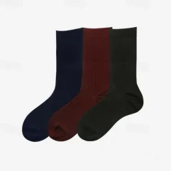 OUKU Men's 1 Pair Socks Black Navy Blue Color Solid Color Formal Wedding Anniversary Thin Spring & Fall Knitwear Elegant