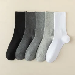Discount OUKU Men's 1 Pair Socks Black White Color Solid Color School Formal Vacation Medium All Seasons Daily Casual