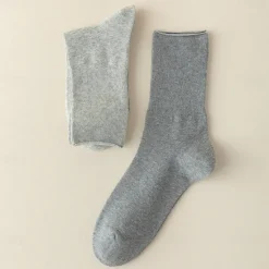 Discount OUKU Men's 1 Pair Socks Black White Color Solid Color School Formal Vacation Medium All Seasons Daily Casual