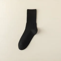 Discount OUKU Men's 1 Pair Socks Black White Color Solid Color School Formal Vacation Medium All Seasons Daily Casual