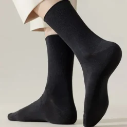 Discount OUKU Men's 1 Pair Socks Black White Color Solid Color School Formal Vacation Medium All Seasons Daily Casual