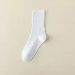 Discount OUKU Men's 1 Pair Socks Black White Color Solid Color School Formal Vacation Medium All Seasons Daily Casual