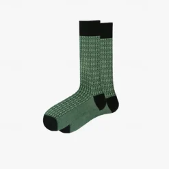 OUKU Men's 1 Pair Socks Blue Green Color Plaid Plaid Checkered Geometry Formal Wedding Anniversary Thin Spring & Fall Knitwear Elegant